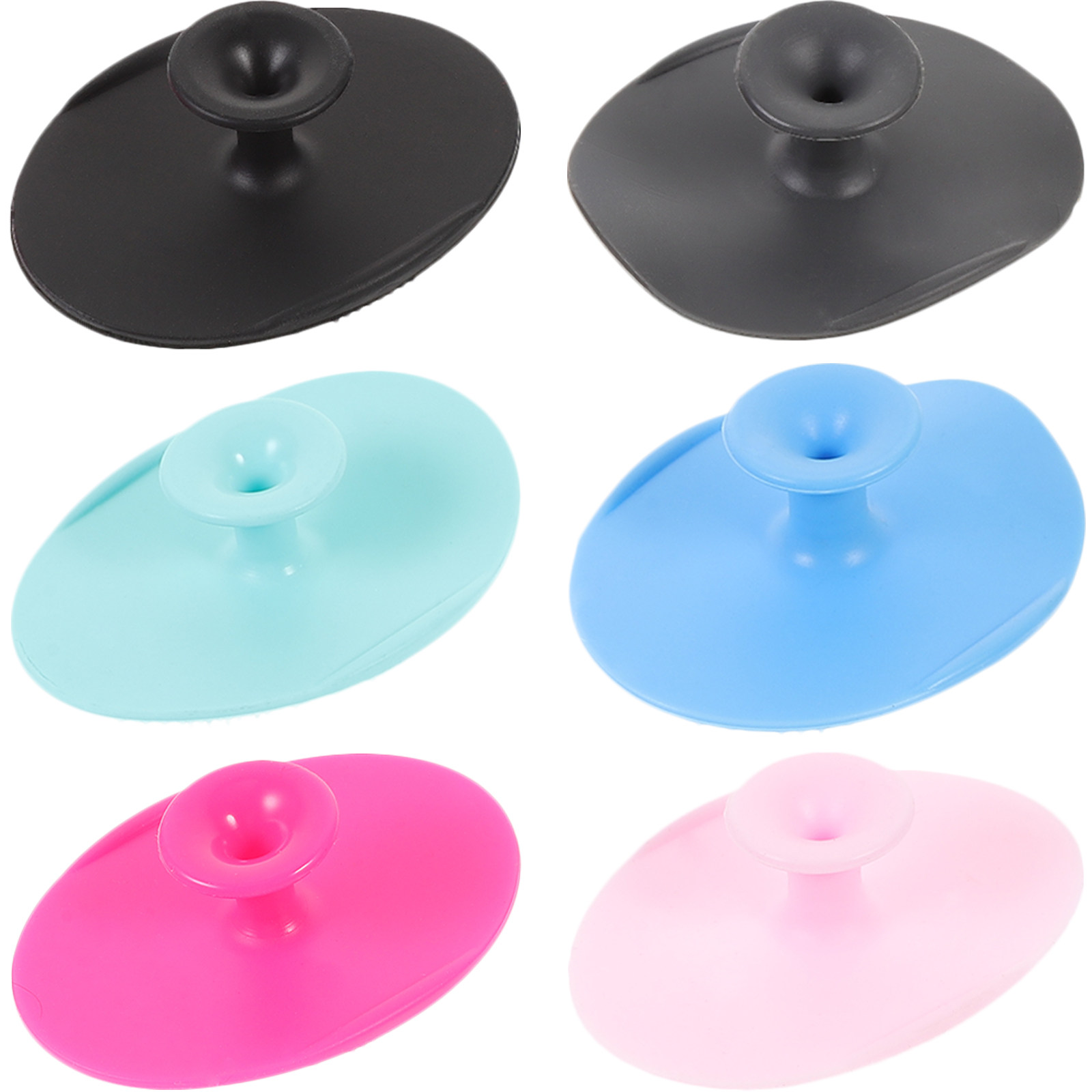 Silicone Face Scrubber Electric - 6本セットのクレンジングブラシ。毛穴の汚れを落とし、顔を清潔にし、角質を除去するための手動式フェイシャルブラシ。