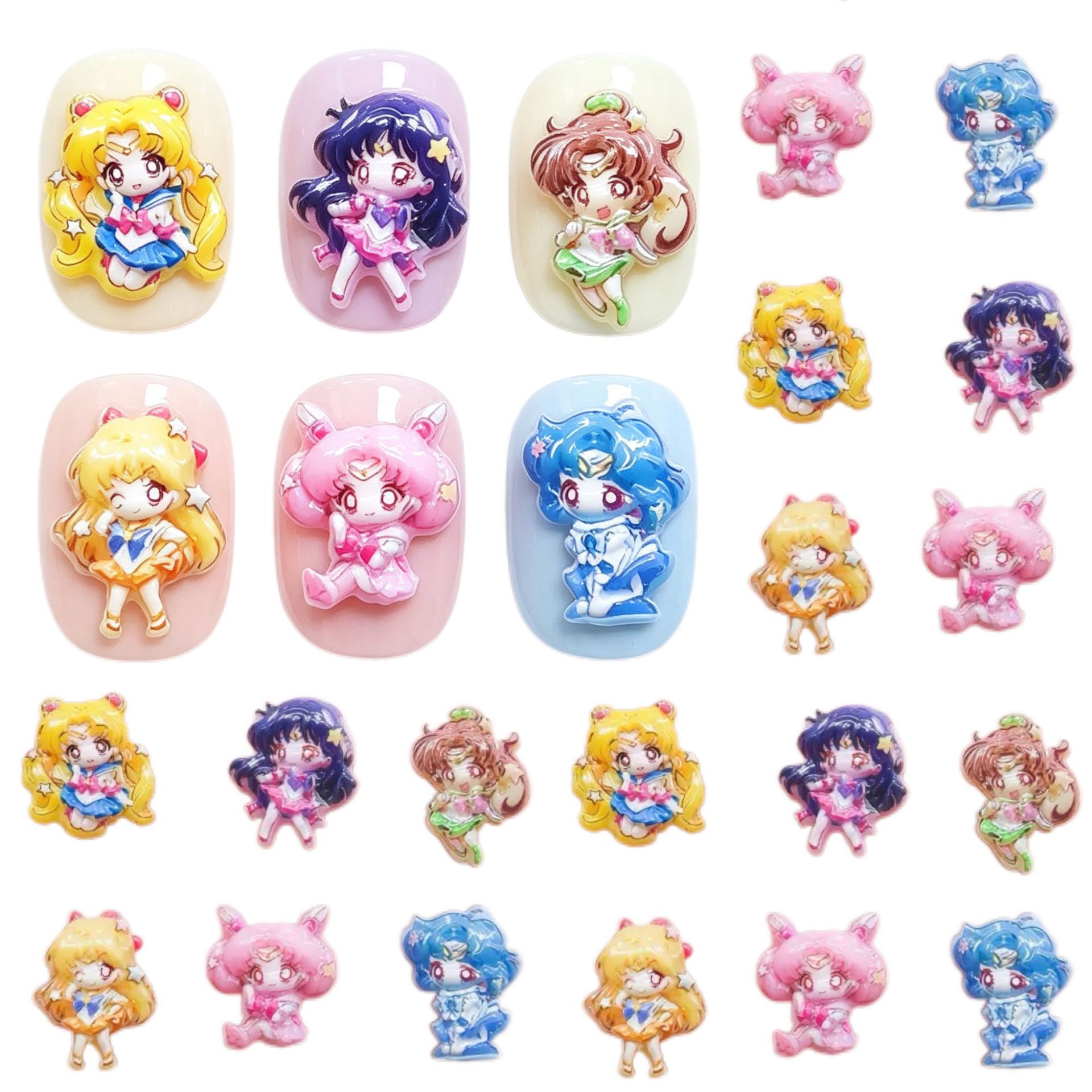 30/100 個漫画セーラームーンネイルアクセサリーかわいい - Nail Art のレビューと価格