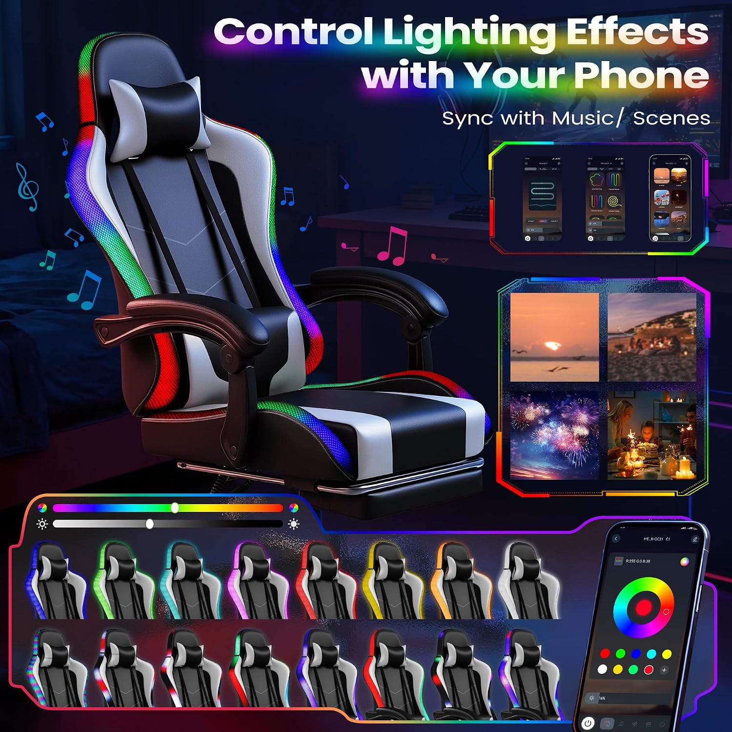 Homall ゲーミングチェア、エルゴノミックPCチェア、マ - Massage のレビューと価格