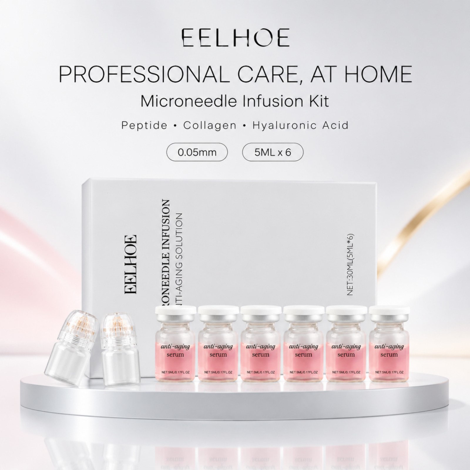 0.2mmマイクロニードル美容液キット 6本入り コラーゲン - Hyaluronic Acid Facial Serum のレビューと価格